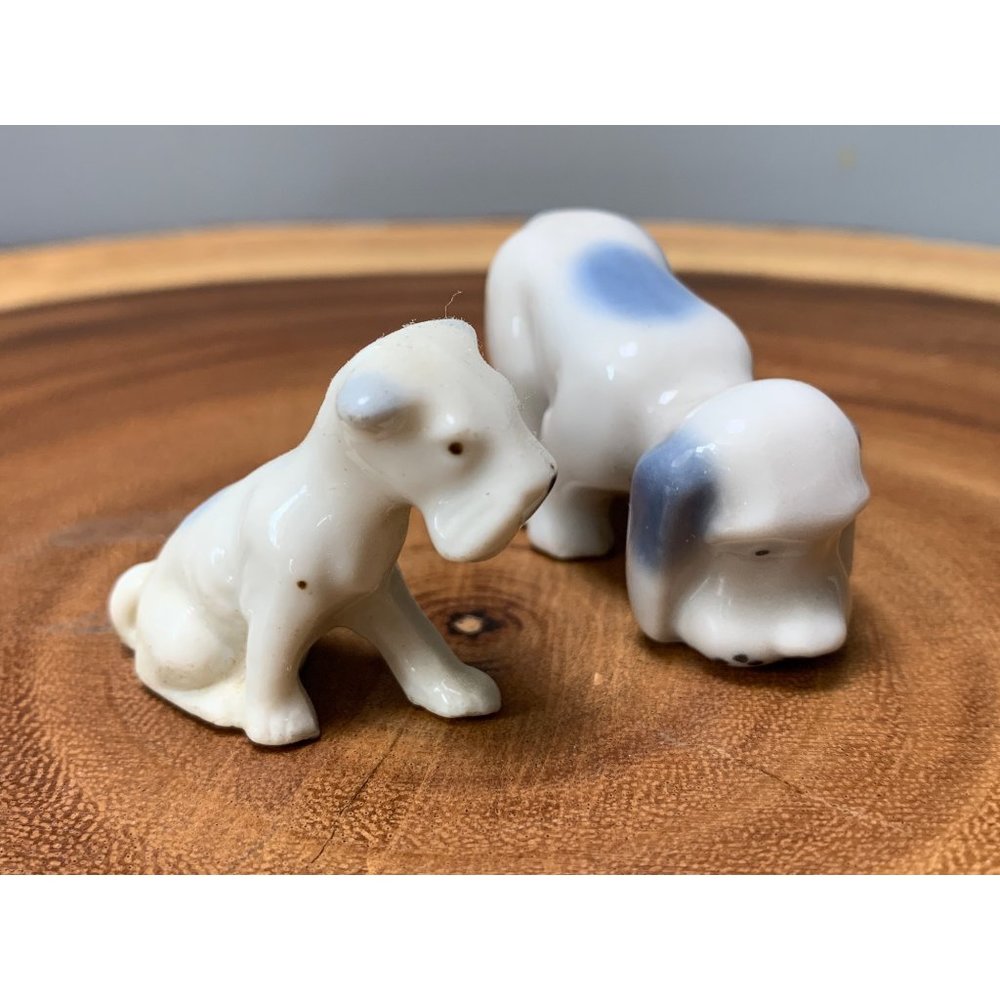 Vintage Japan Ceramic Dog Figurines Set